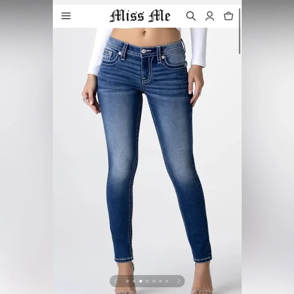 Miss Me Women's Blue Jeans ANGEL MONET SKINY JEANS NEW - washed but never worn - Picture 6 of 11